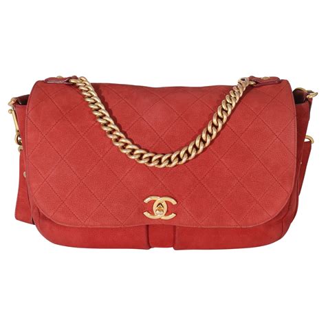 Chanel Red Suede Paris In Rome Messenger Bag Pre